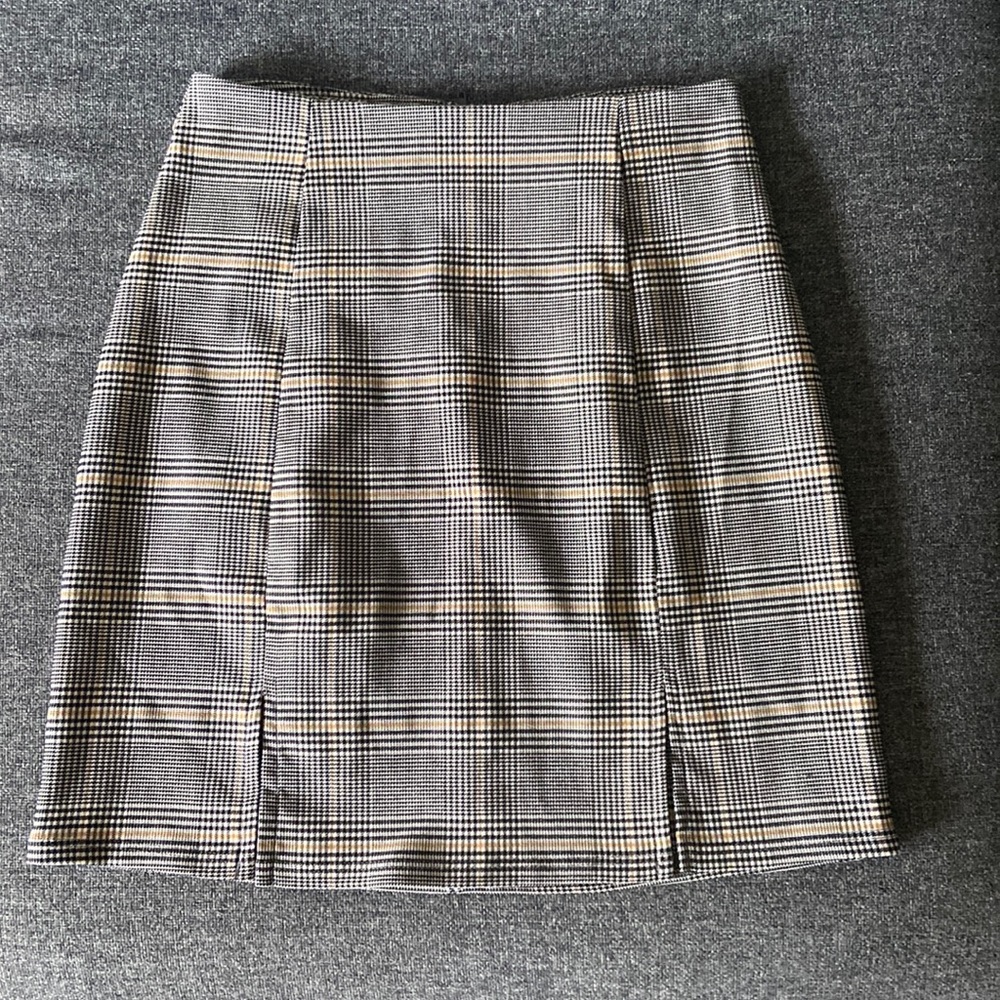 Plaid Skirt with Cutouts